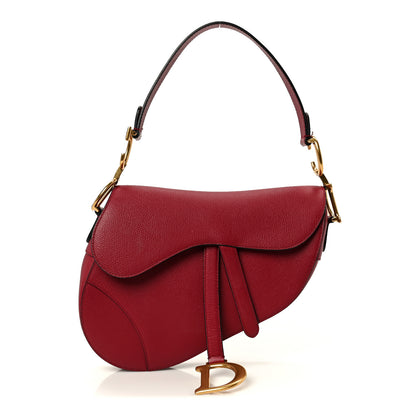 Christian Dior Grained Calfskin Saddle Bag Red 1 of 10
