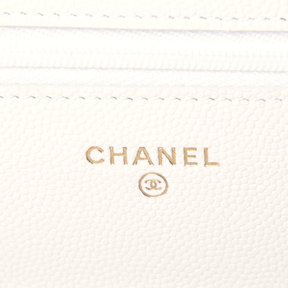 Chanel Caviar Quilted Wallet On Chain WOC White 6 of 9