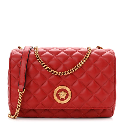 Versace Nappa Quilted Medusa Chain Crossbody Red 1 of 9