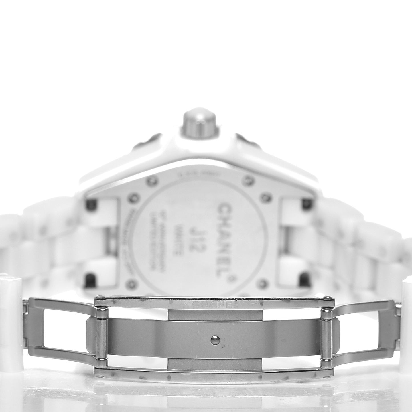Stainless Steel Ceramic 33mm 10th Anniversary J12 Phantom Quartz Watch White