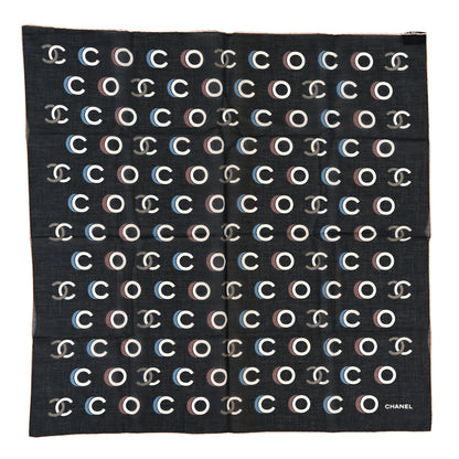 Chanel Cotton CC Coco Bandana Black Ecru 1 of 3