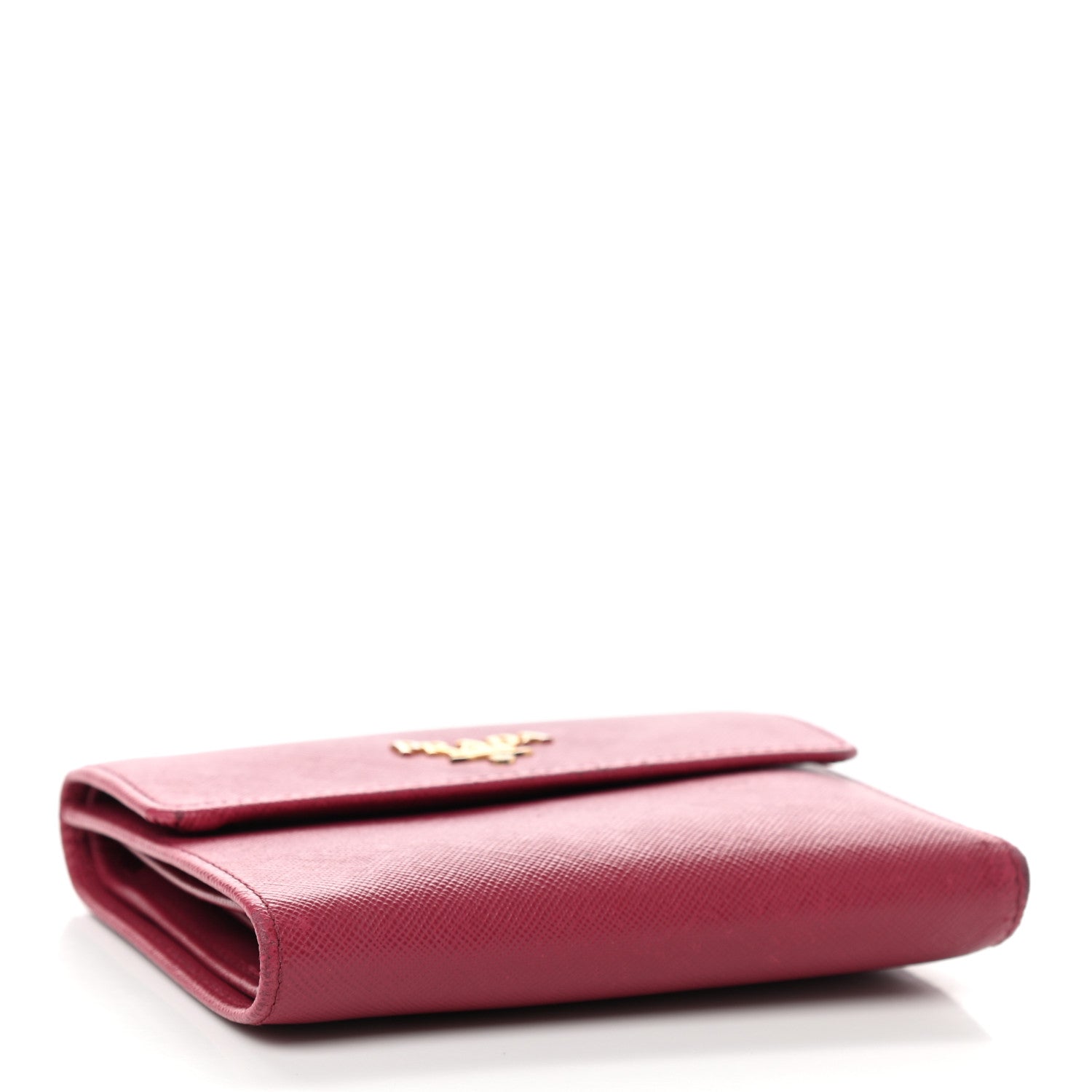 Prada Saffiano Metal Flap Wallet Ibisco 4 of 9