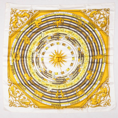 Hermes Silk Astrologie Scarf 90 Blanc Or Tilleul 2 of 4
