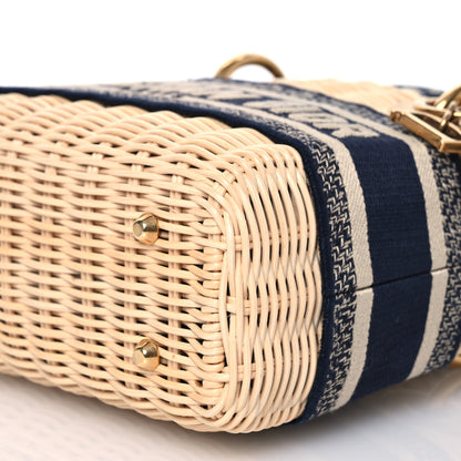 Christian Dior Wicker Oblique Mini Lady Dior Bag Blue 9 of 9