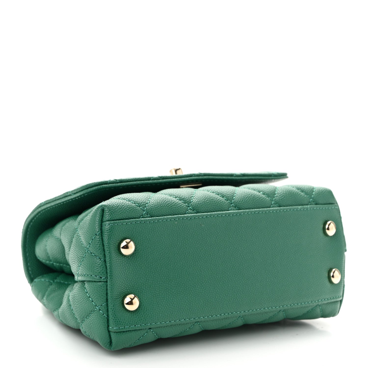 Chanel Caviar Quilted Extra Mini Coco Handle Flap Green 4 of 10