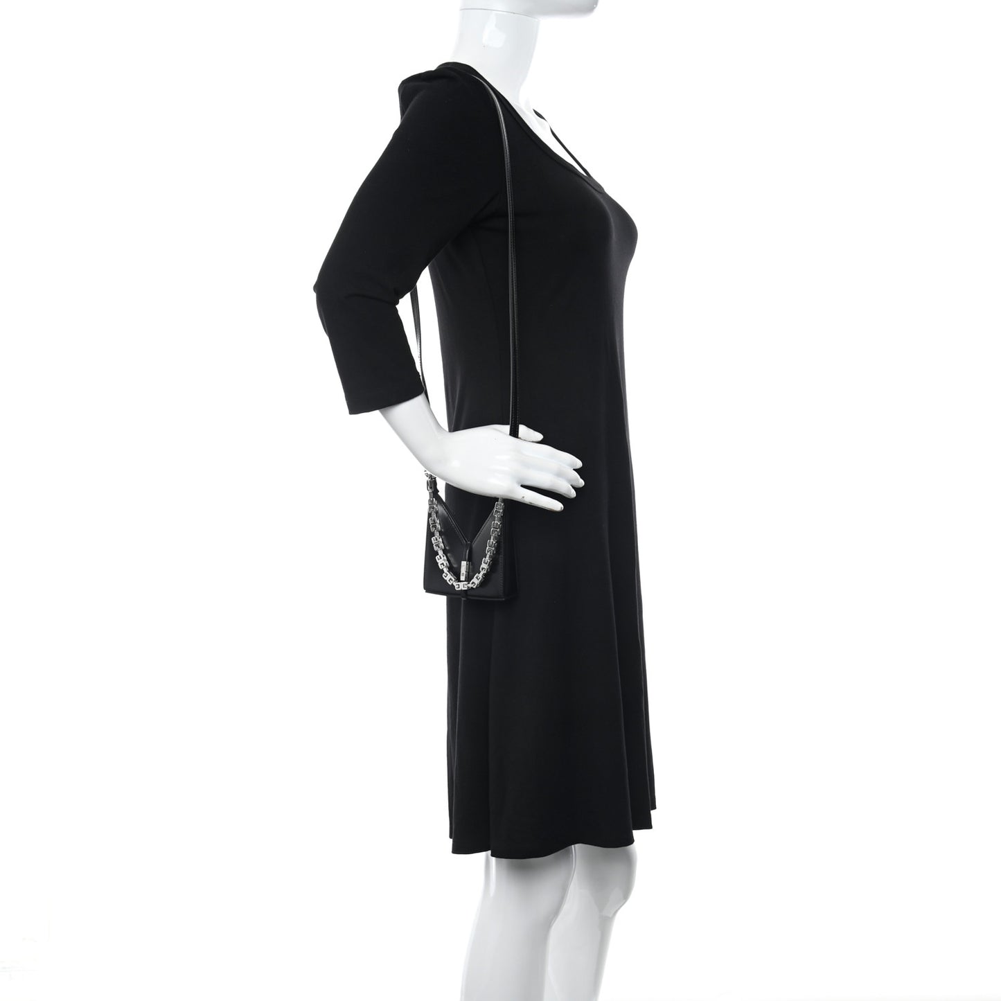 Brushed Calfskin Micro Cut Out Shoulder Bag Black
