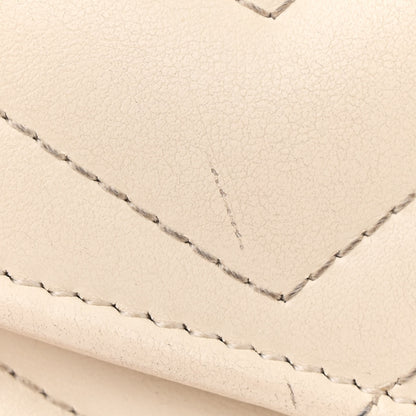 Gucci Calfskin Matelasse GG Marmont Chain Wallet Mystic White 15 of 17