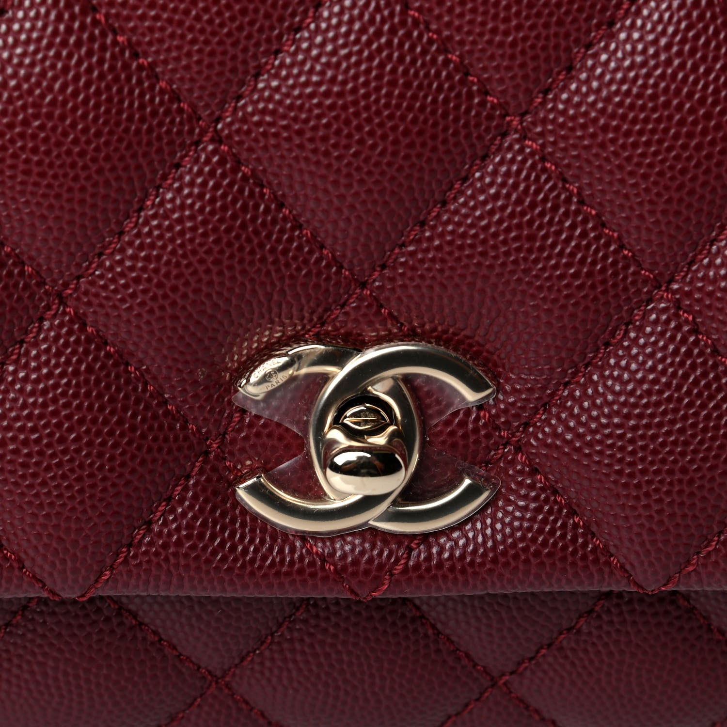 Chanel Caviar Quilted Extra Mini Coco Handle Flap Burgundy 6 of 6