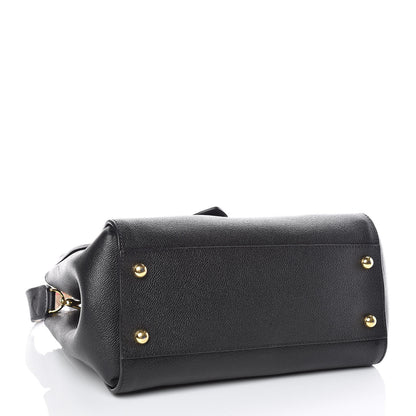 Burberry Soft Grain Calfskin Medium Buckle Tote Black 5 of 11