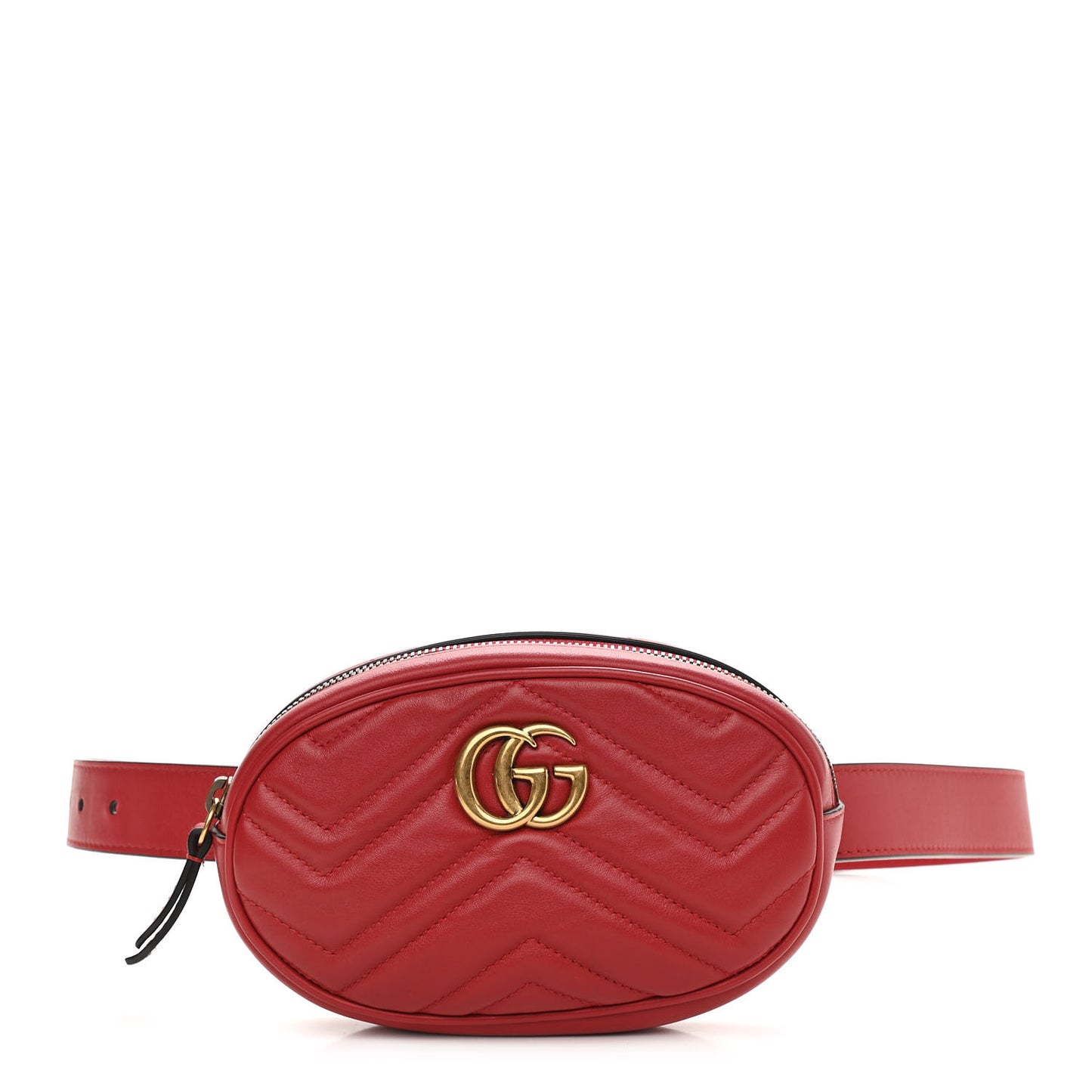 Calfskin Matelasse GG Marmont Belt Bag 85 34 Hibiscus Red