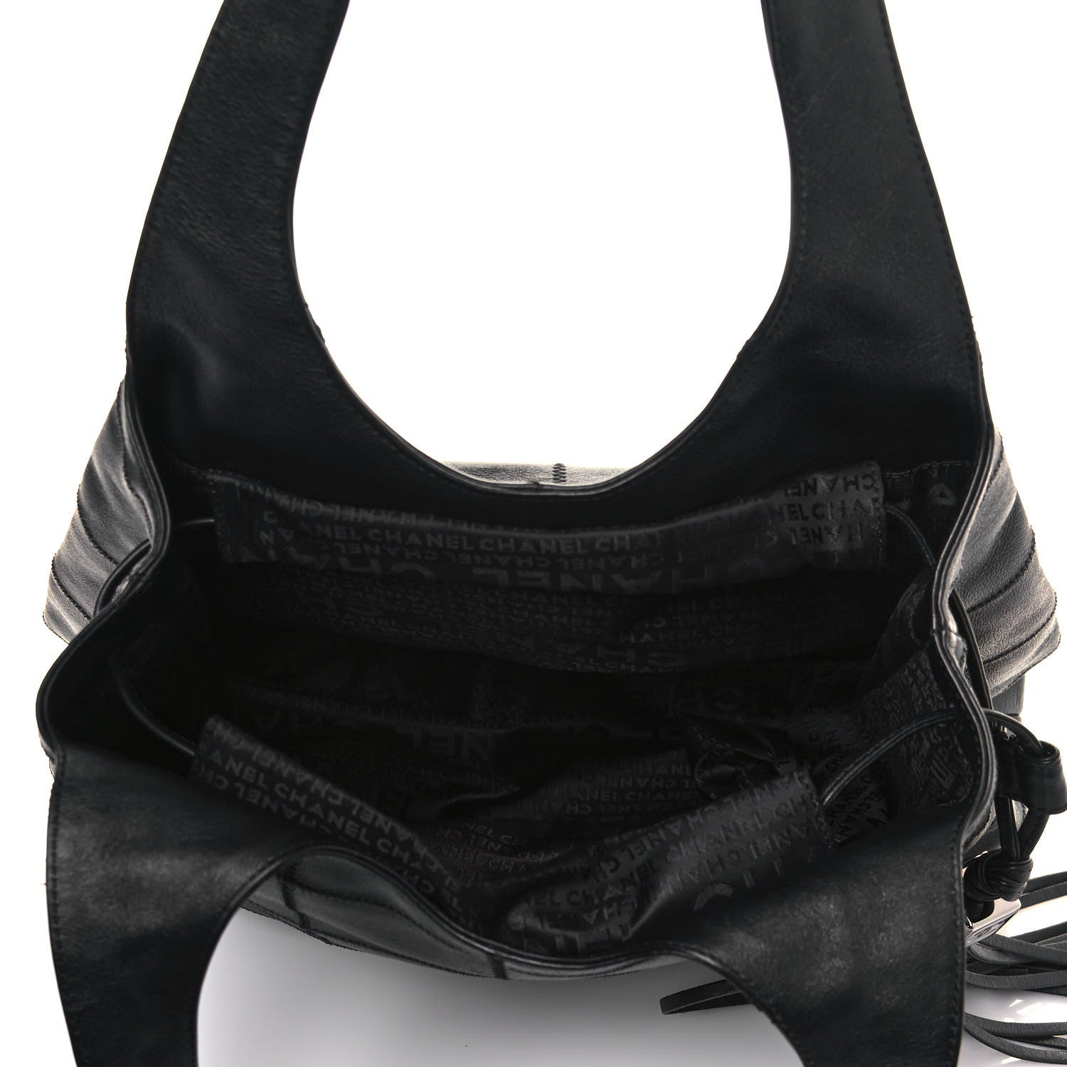 Chanel Calfskin Square Stitched Tassel Bag Black 5 of 12