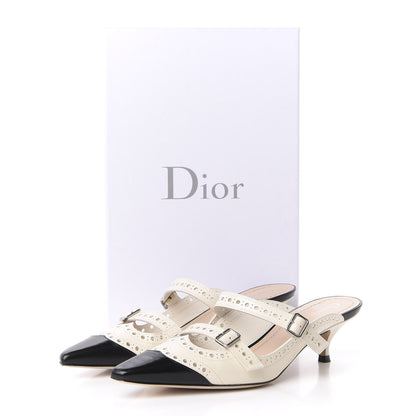Christian Dior Brushed Calfskin Spectadior 45mm Mules 36 Black Off White 9 of 9