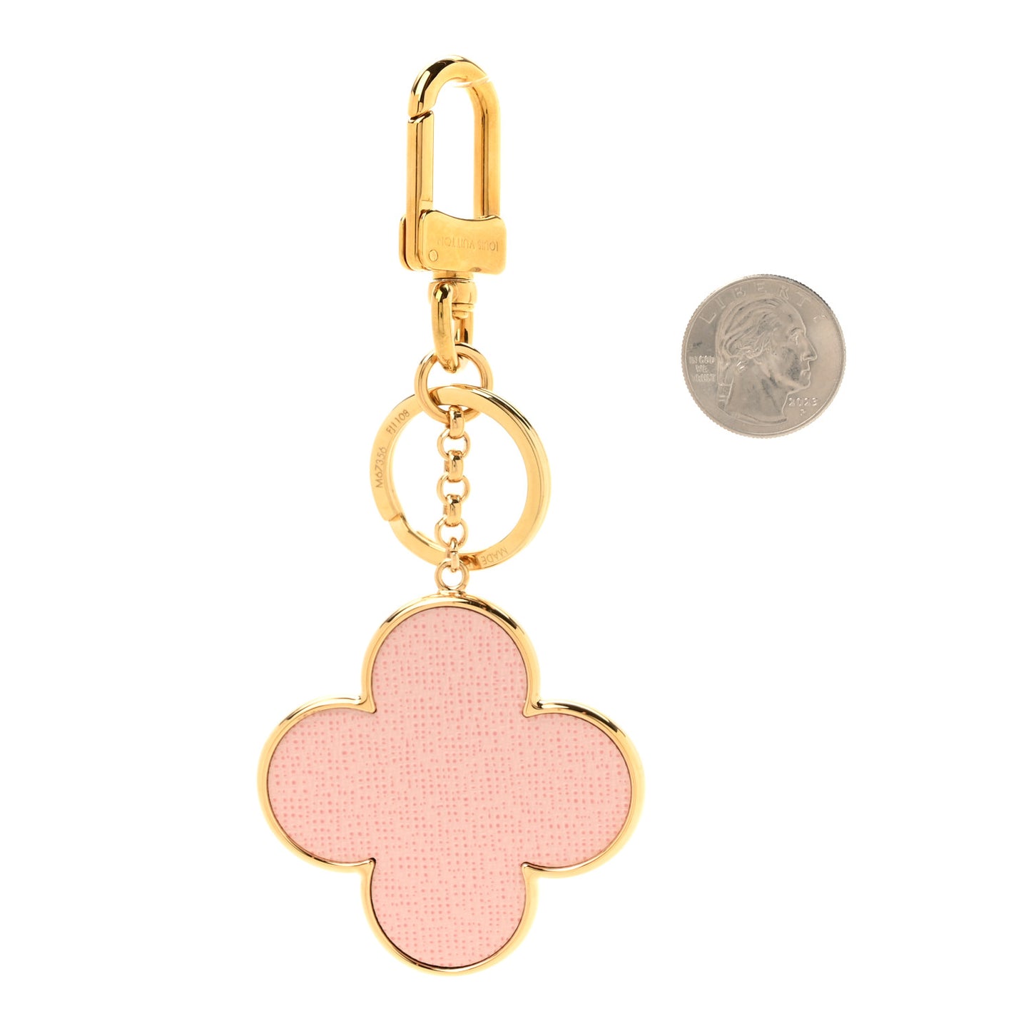 Metal Monogram Into The Flower Bag Charm Key Holder