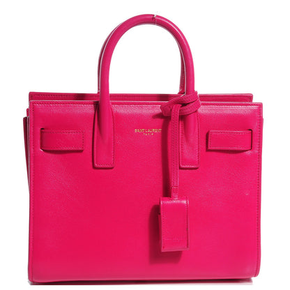 Saint Laurent Calfskin Nano Sac De Jour Lipstick Fuchsia 1 of 8