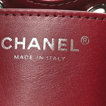 Chanel Shiny Crumpled Calfskin Quilted Mini Chanel 25 Handbag Dark Burgundy 6 of 10