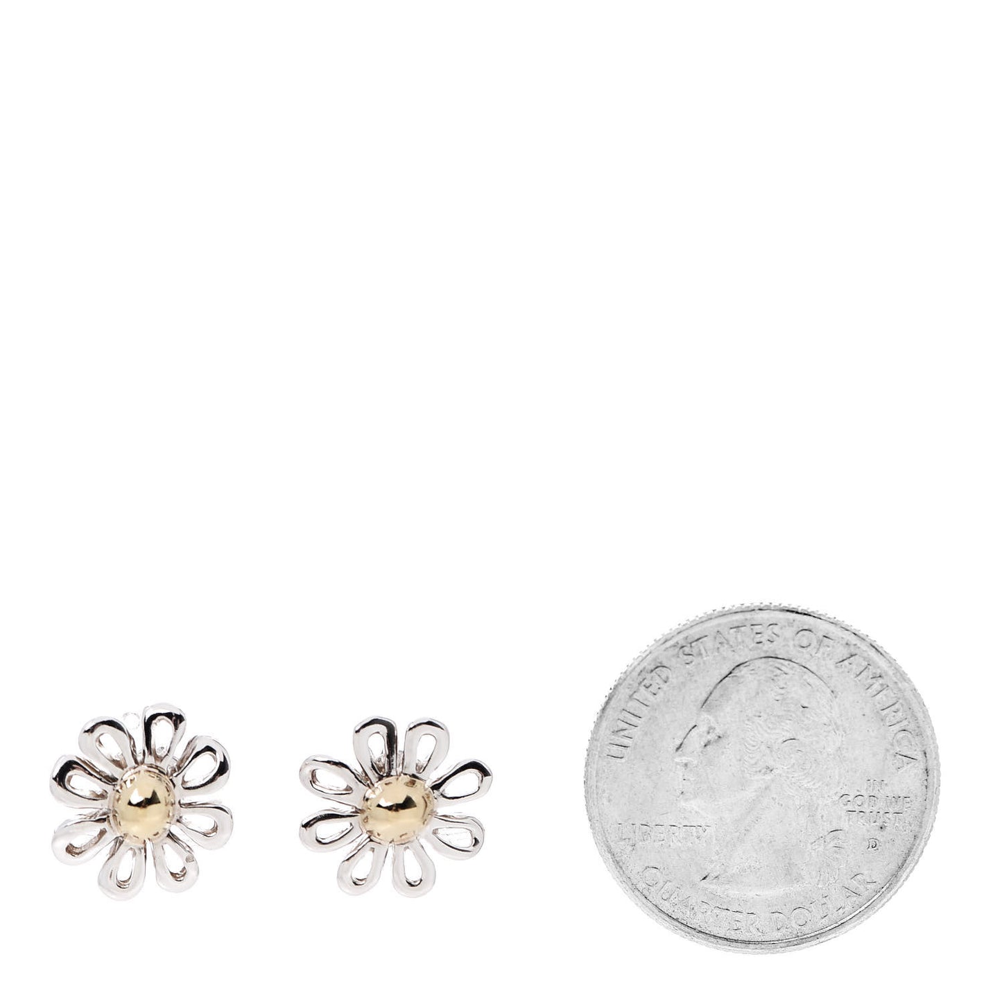 Sterling Silver 18K Yellow Gold Paloma Picasso Daisy Stud Earrings