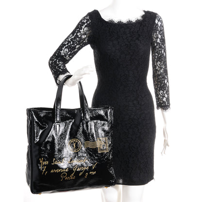Saint Laurent Textured Patent Large Y-Mail Tote Black 2 of 7