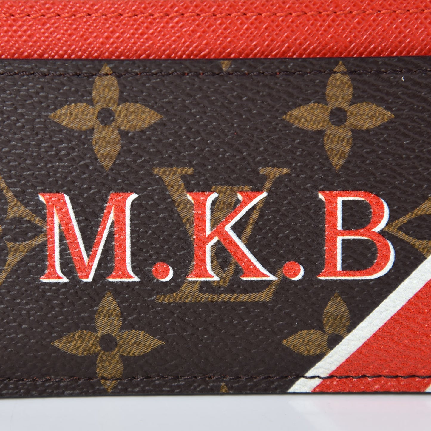 Monogram My LV Heritage Card Holder Rouge White