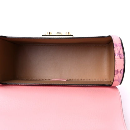 Gucci Textured Dollar Calfskin Berry Print Small Padlock Bamboo Shoulder Bag Pink Purple 5 of 9