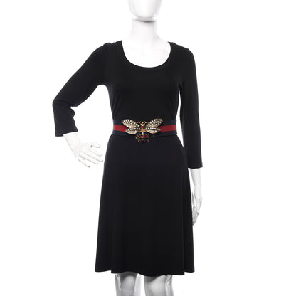 Gucci Web Queen Margaret Bee Belt 75 30 Red Navy 2 of 5