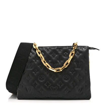 Louis Vuitton Lambskin Embossed Monogram Coussin PM Black 1 of 9