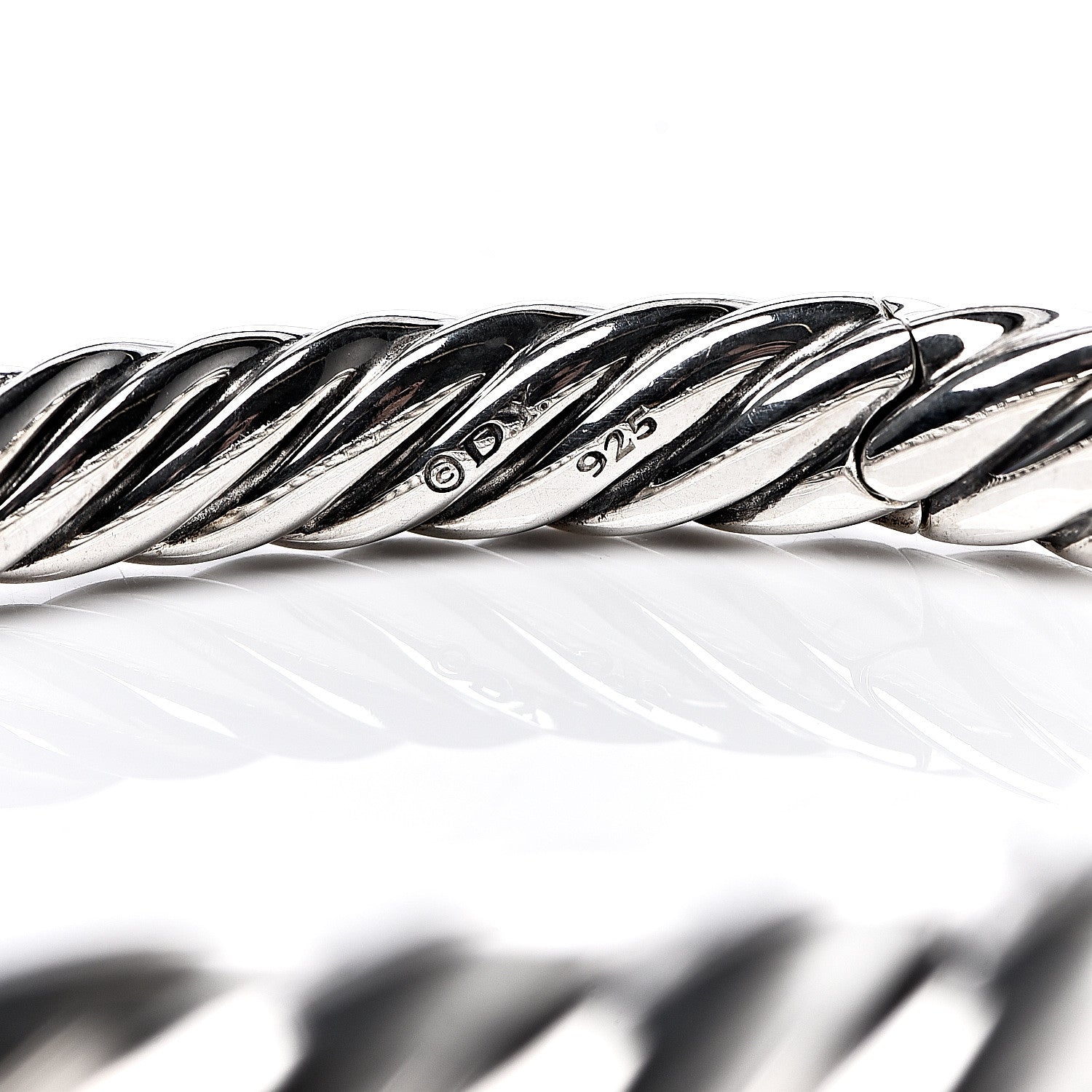 David Yurman Sterling Silver 17mm Pure Form Cable Bracelet 5 of 5