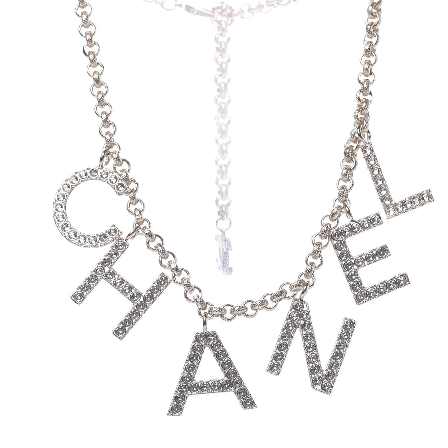 Crystal City of Lights Letter Chain Necklace Gold