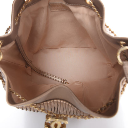Chanel Metallic Lambskin Coco Pleats Drawstring Bag Gold 5 of 13