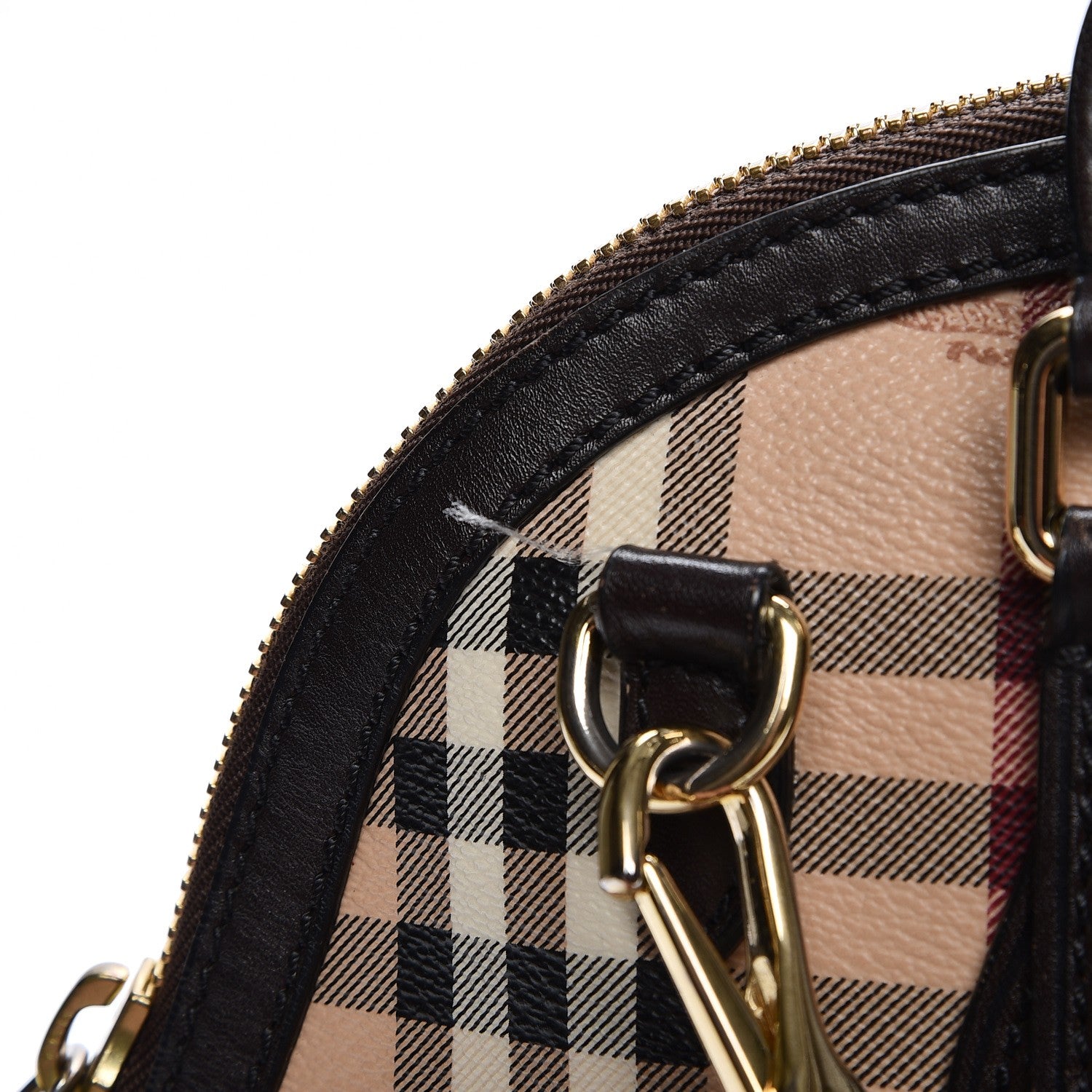 Burberry Haymarket Check Small Orchard Bowling Bag Chocolate 11 of 17