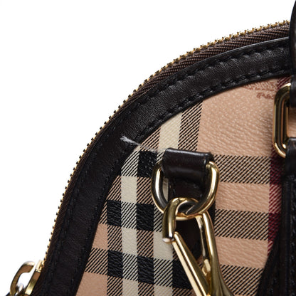 Burberry Haymarket Check Small Orchard Bowling Bag Chocolate 11 of 17