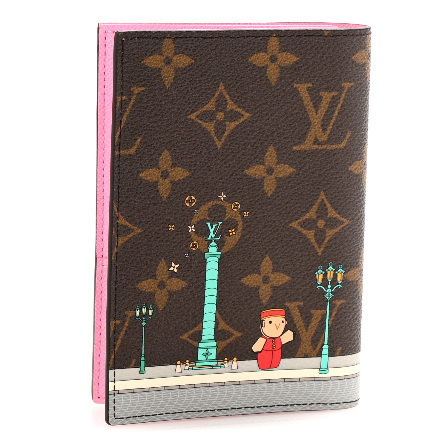 Louis Vuitton Monogram 2022 Christmas Animation Paris Passport Cover Pink 3 of 6