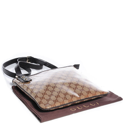 Gucci Crystal Monogram Flat Messenger Bag Beige Dark Brown 4 of 7