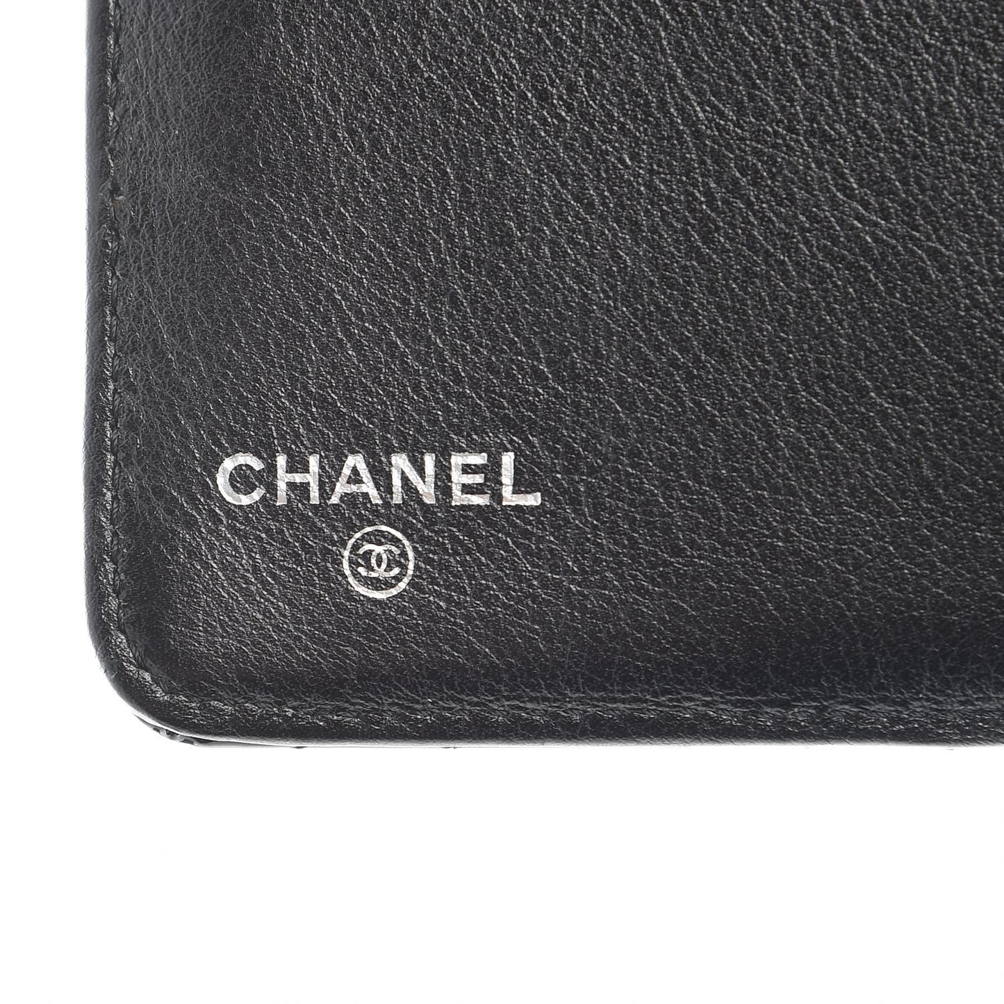 Patent Quilted Zip Pocket Wallet Black