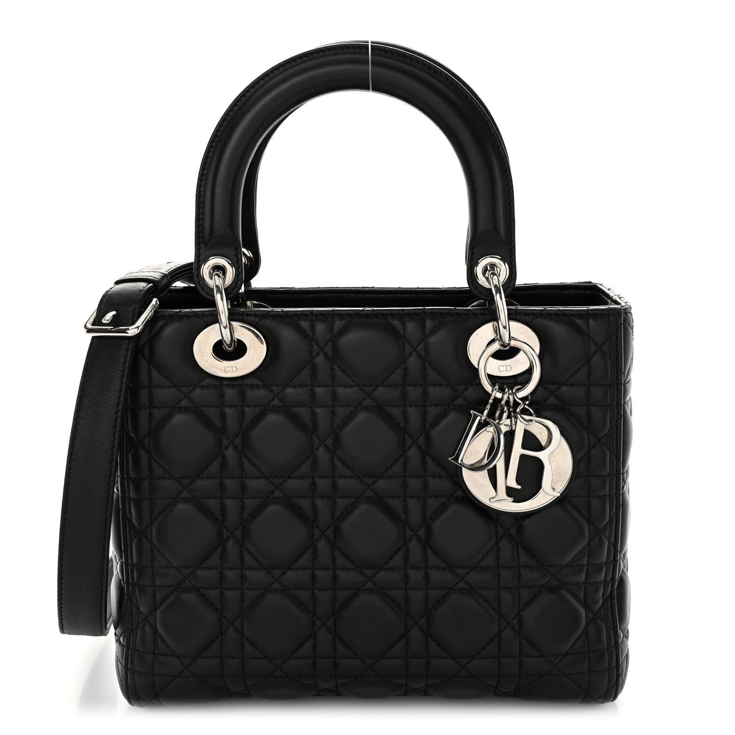 Christian Dior Lambskin Cannage Medium Lady Dior Black 1 of 10