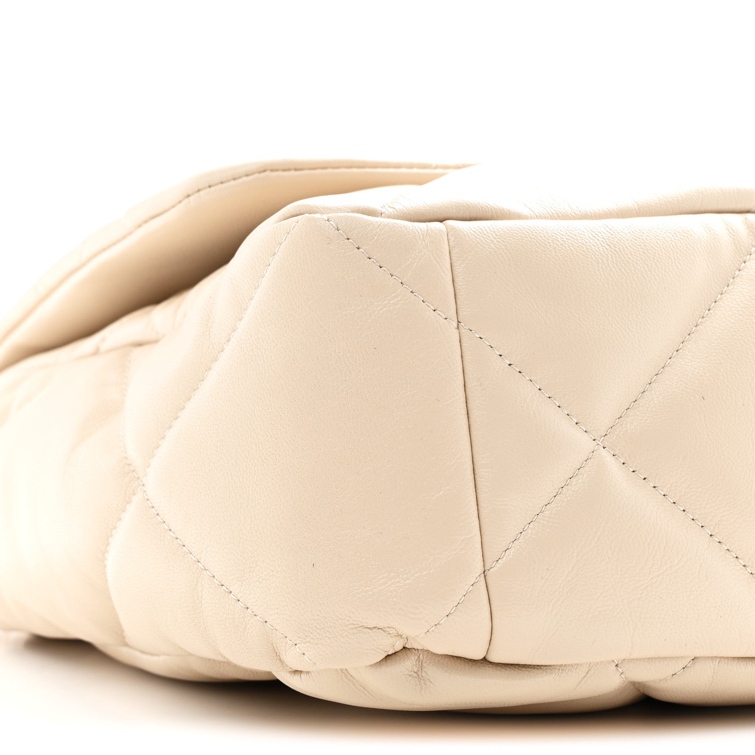 Chanel Goatskin Quilted Maxi Chanel 19 Flap Beige 9 of 11