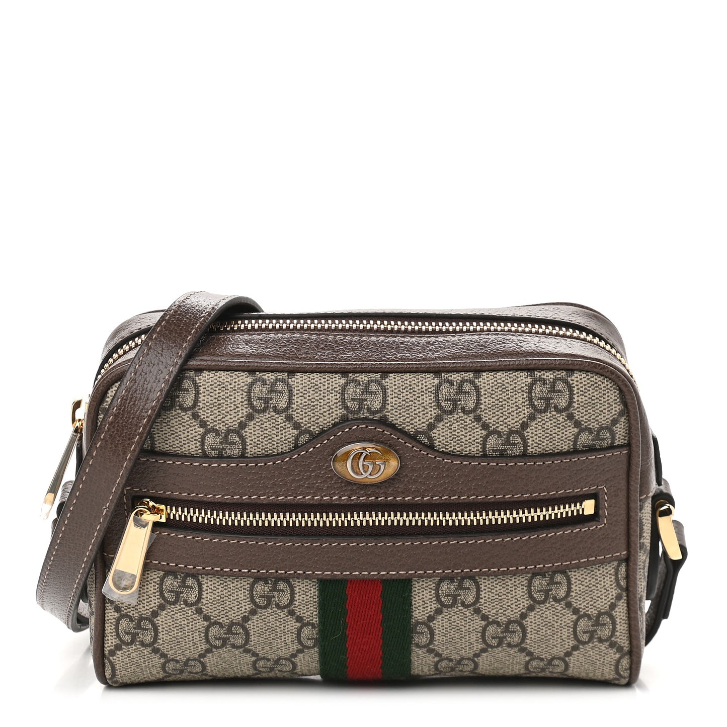 GG Supreme Monogram Web Mini Ophidia Shoulder Bag Brown
