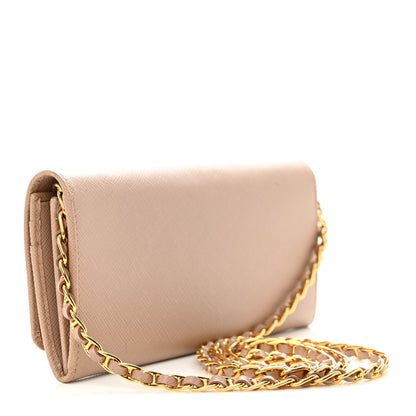 Prada Saffiano Metal Oro Chain Wallet Cammeo 3 of 11