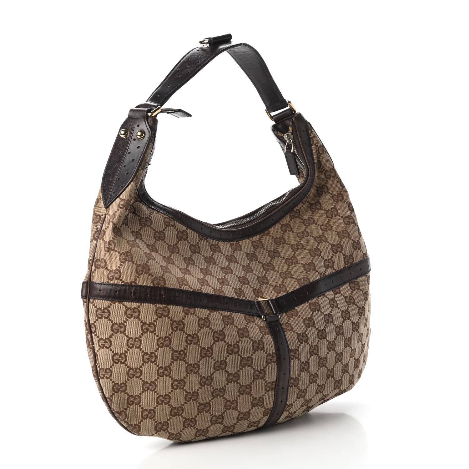 Gucci Monogram Web GG Reins Hobo Brown 3 of 10