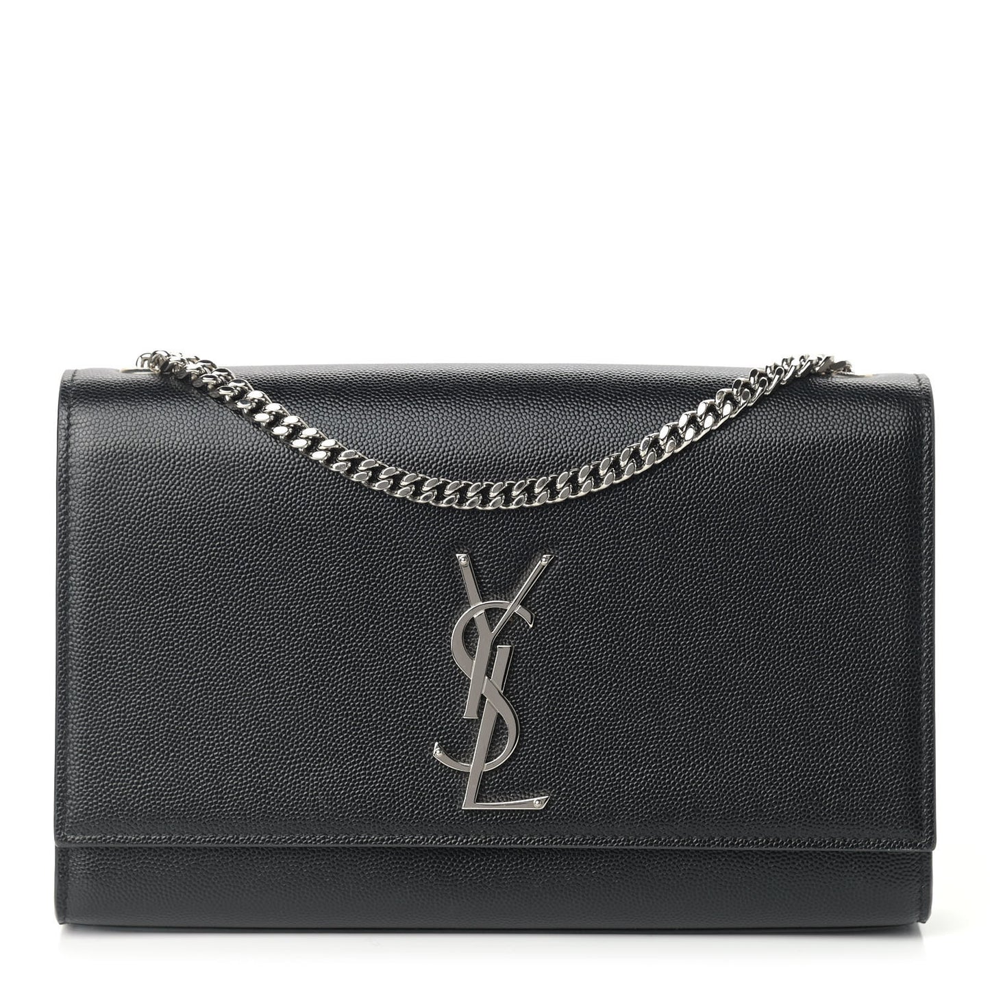 Grain De Poudre Medium Classic Monogram Kate Satchel Black