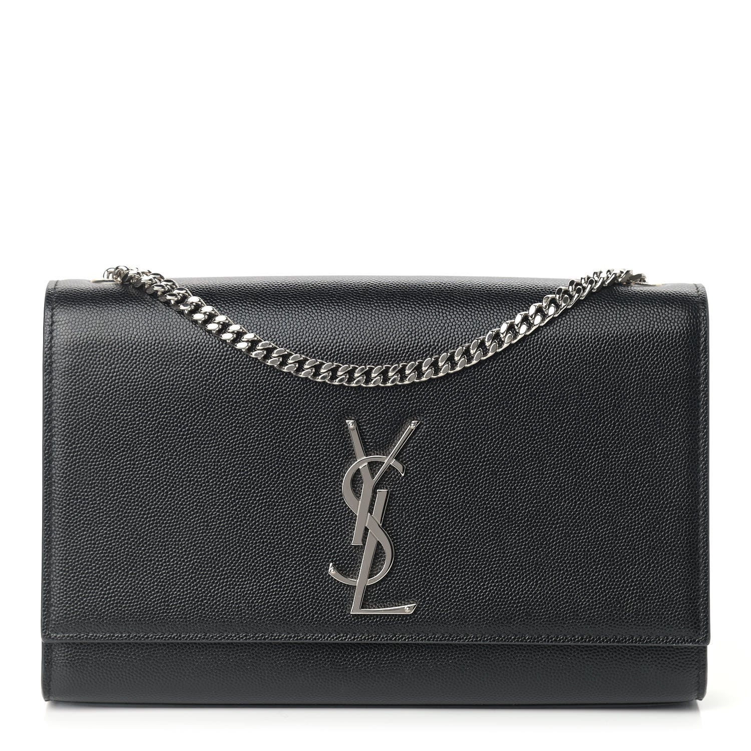 Saint Laurent Grain De Poudre Medium Classic Monogram Kate Satchel Black 1 of 11