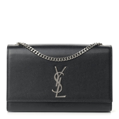 Saint Laurent Grain De Poudre Medium Classic Monogram Kate Satchel Black 1 of 11