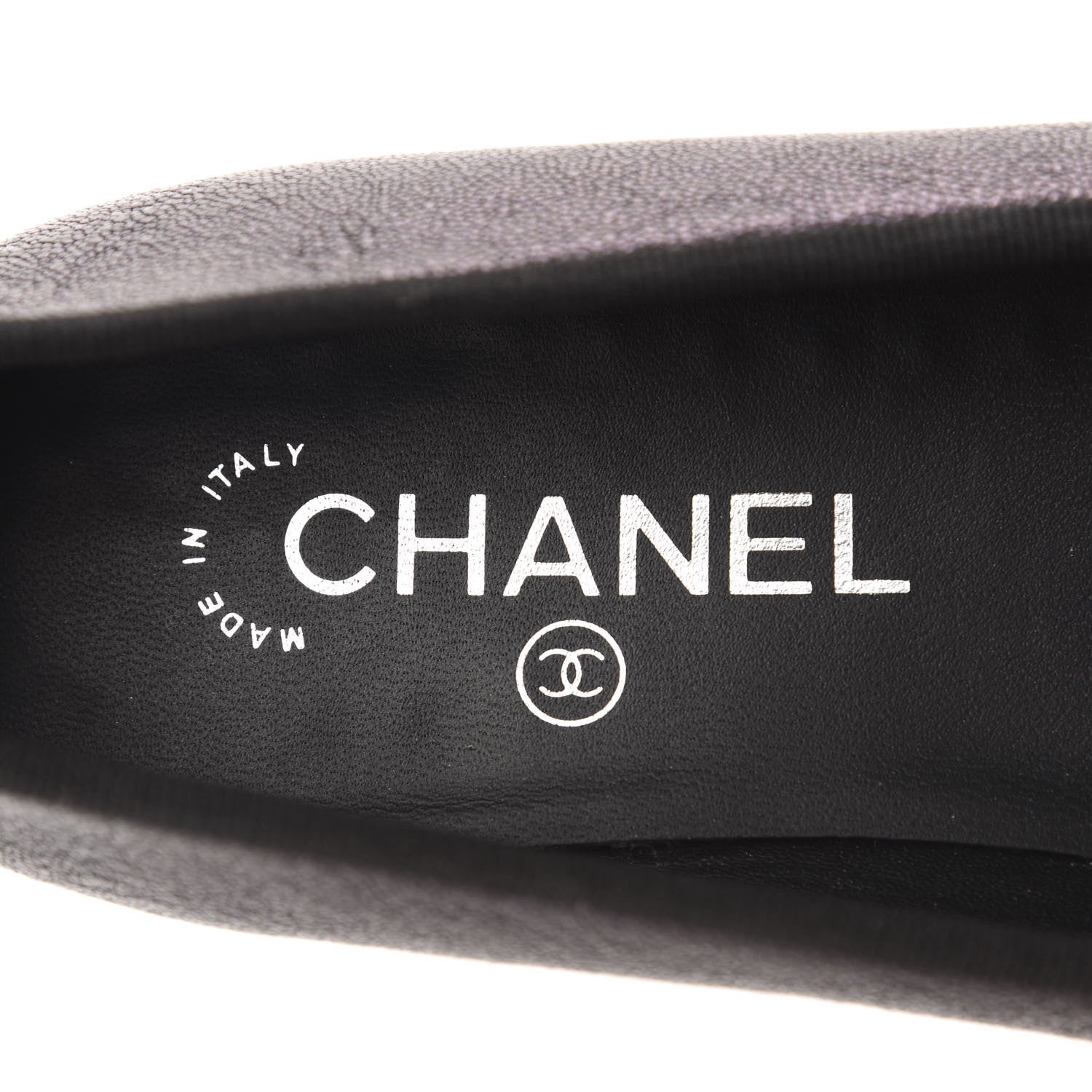 Chanel Caviar CC Cap Toe Ballerina Flats 38 Black 8 of 9