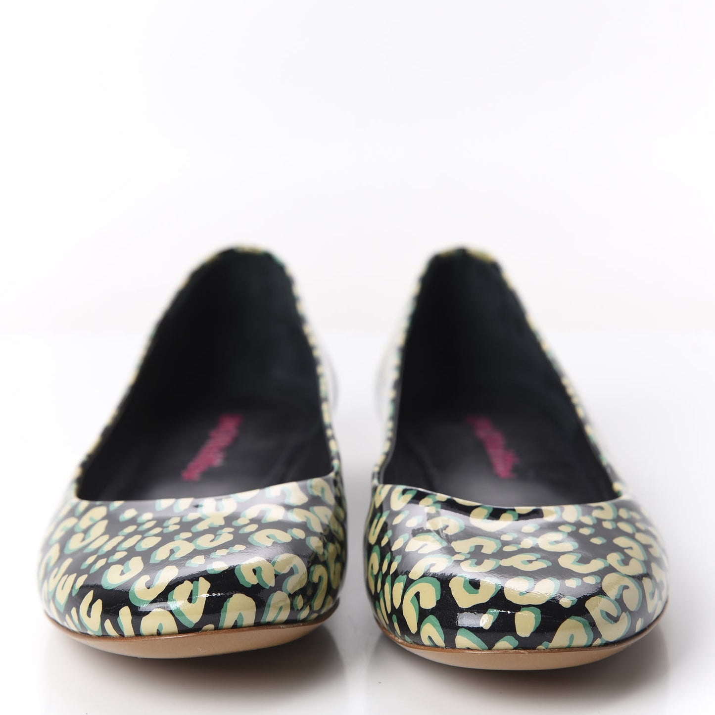 Patent Leopard Ballet Flats 40 Blue Infini