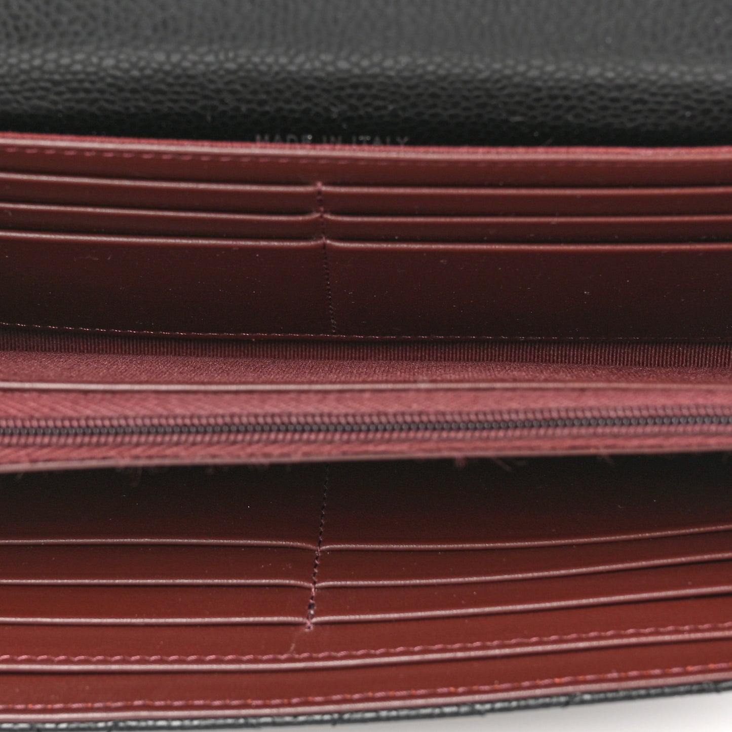 Caviar Quilted Large Gusset Flap Wallet Black