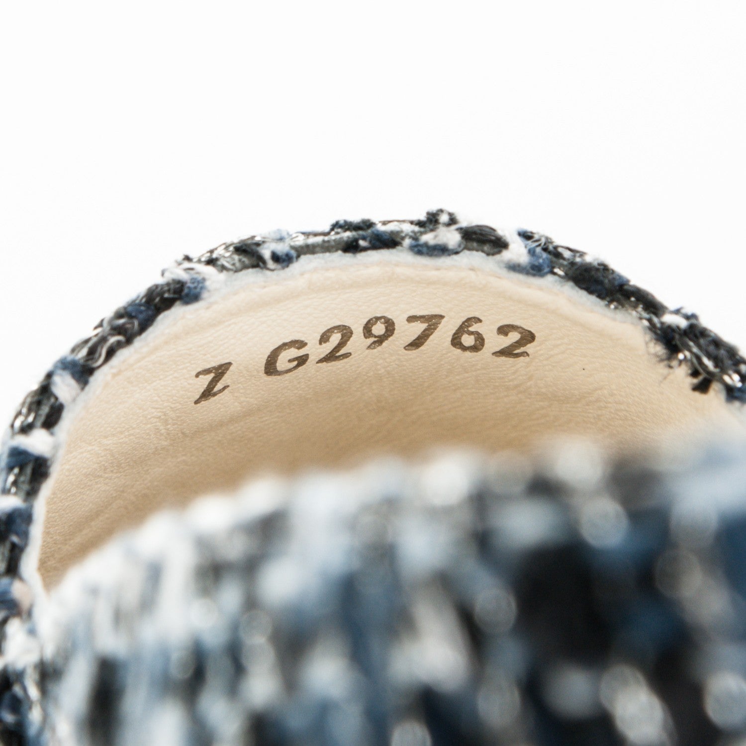 Chanel Metallic Tweed Patent CC Espadrilles 37 Blue Black Silver 8 of 8