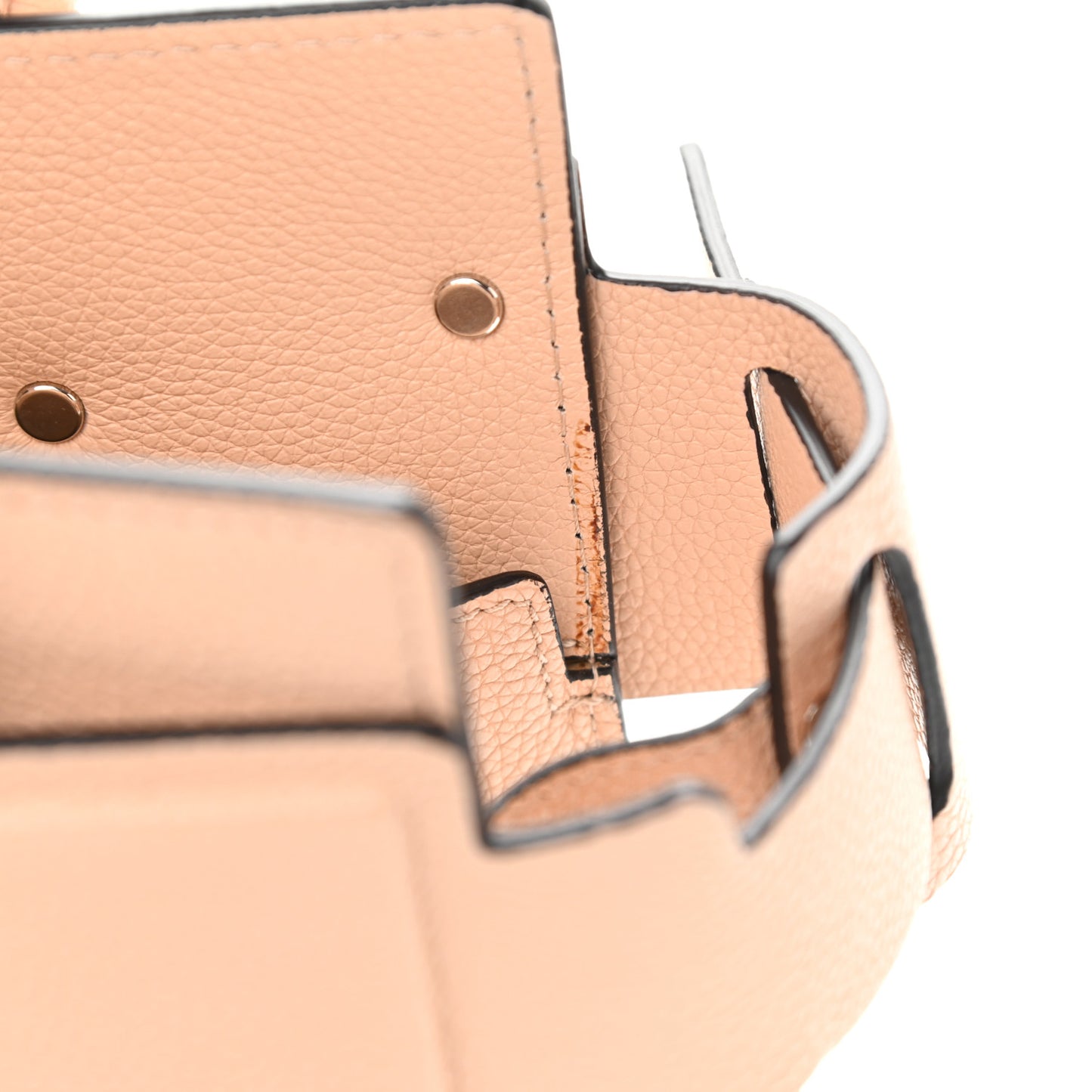 Grained Calfskin Mini Horizon Satchel Beige
