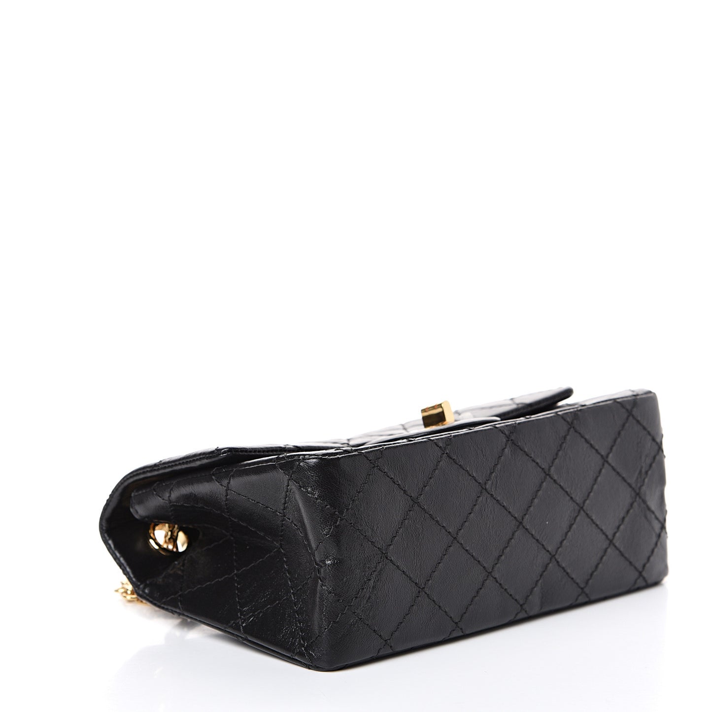 Aged Calfskin Quilted 2.55 Reissue Mini Flap Black
