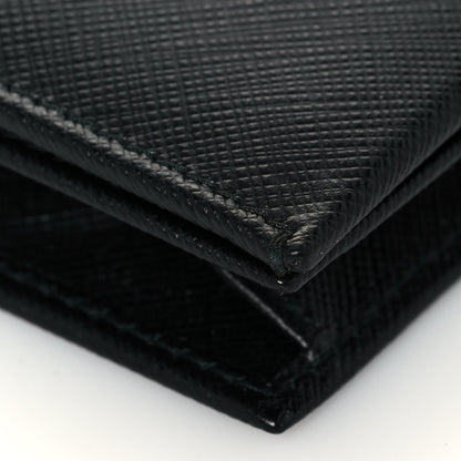 Salvatore Ferragamo Printed Calfskin Ginny Wallet On Chain Black 10 of 14