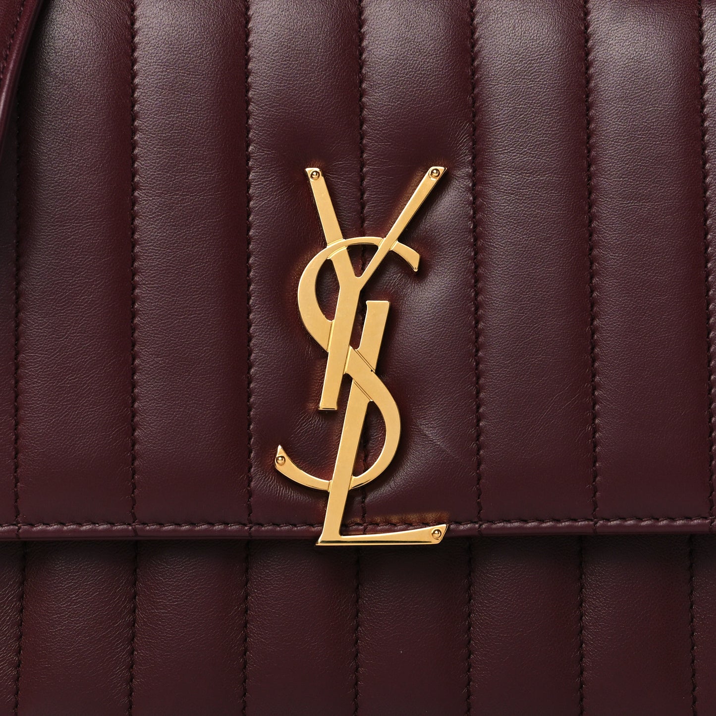 Lambskin Matelasse Monogram Medium Vicky Chain Bag Dark Legion Red