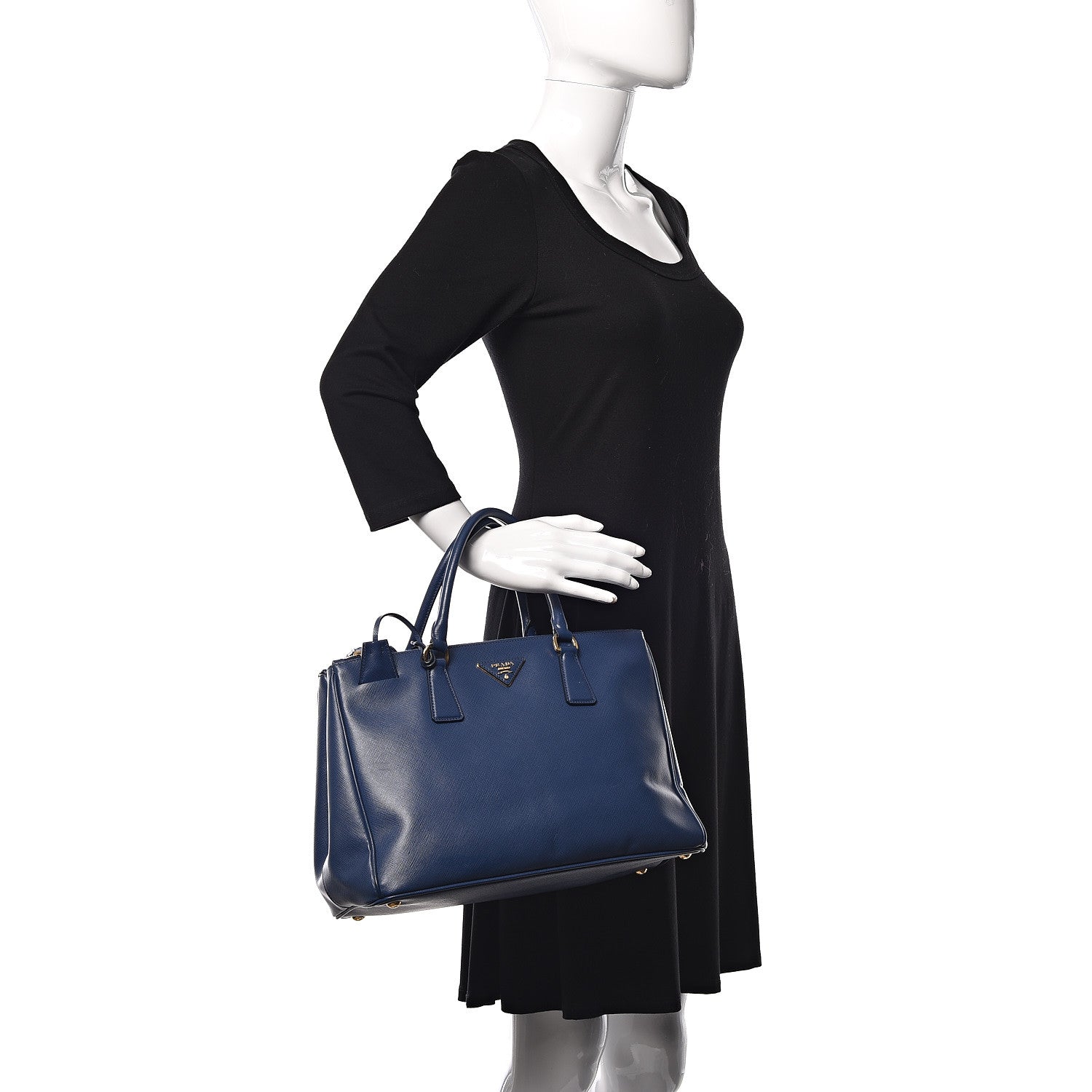 Prada Saffiano Medium Galleria Double Zip Tote Bluette 2 of 17
